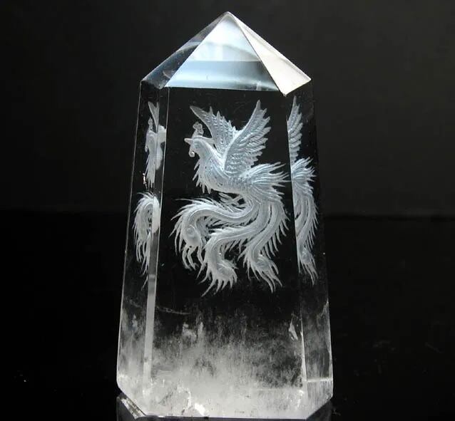 天然本水晶 鳳凰掘り水晶☆立体彫り B631 | 水晶・天然石アクセサリー
