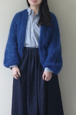 Maiami マイアミ / MOHAIR PUFFY SLEEVE SMALL CARDIGAN（ROYAL BLUE)