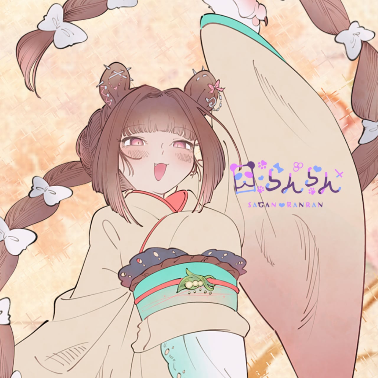 目らんらんコラボセット小B_直筆サイン入りポストカード付日本酒(いい風 花 純米吟醸雄町720ml)