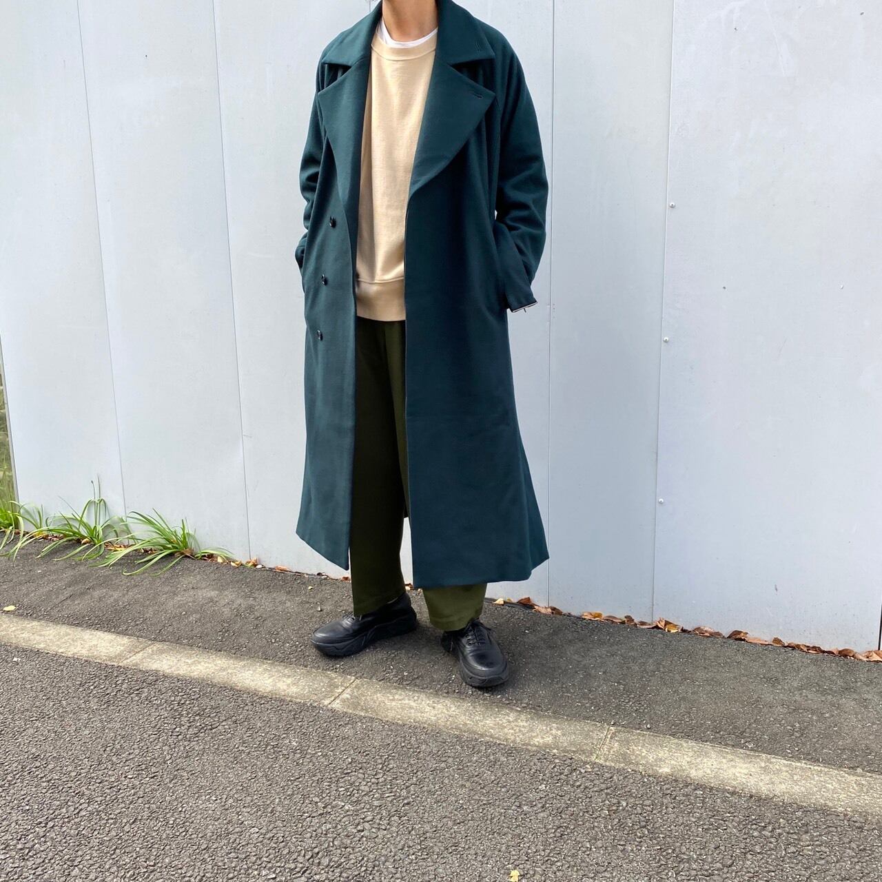 JUHA ユハ ベルテッド コート グリーン BELTED OVER COAT zPnFmIy4NR