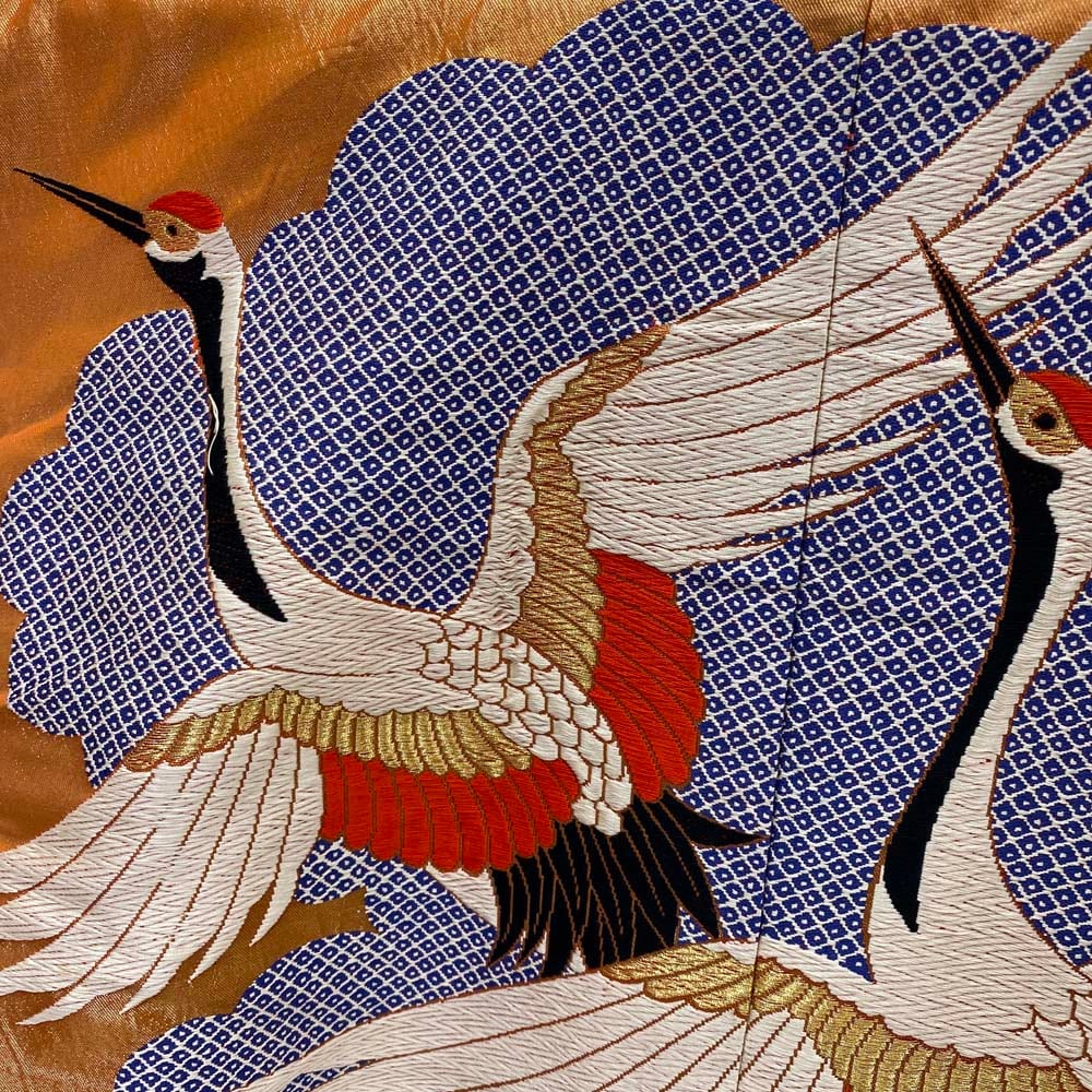 色打掛 正絹 鶴 絞り柄 刺繍 緑 金 打掛 花嫁衣裳 婚礼 リサイクル 