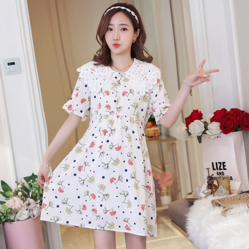 【新作】【送料無料】 新しいシフォンプリントファッションドールカラープラスサイズの妊娠中の母乳育児ドレスのマタニティウェア2019夏バージョン-アリババ 大きめサイズ サマー 夏物 expec255130588813