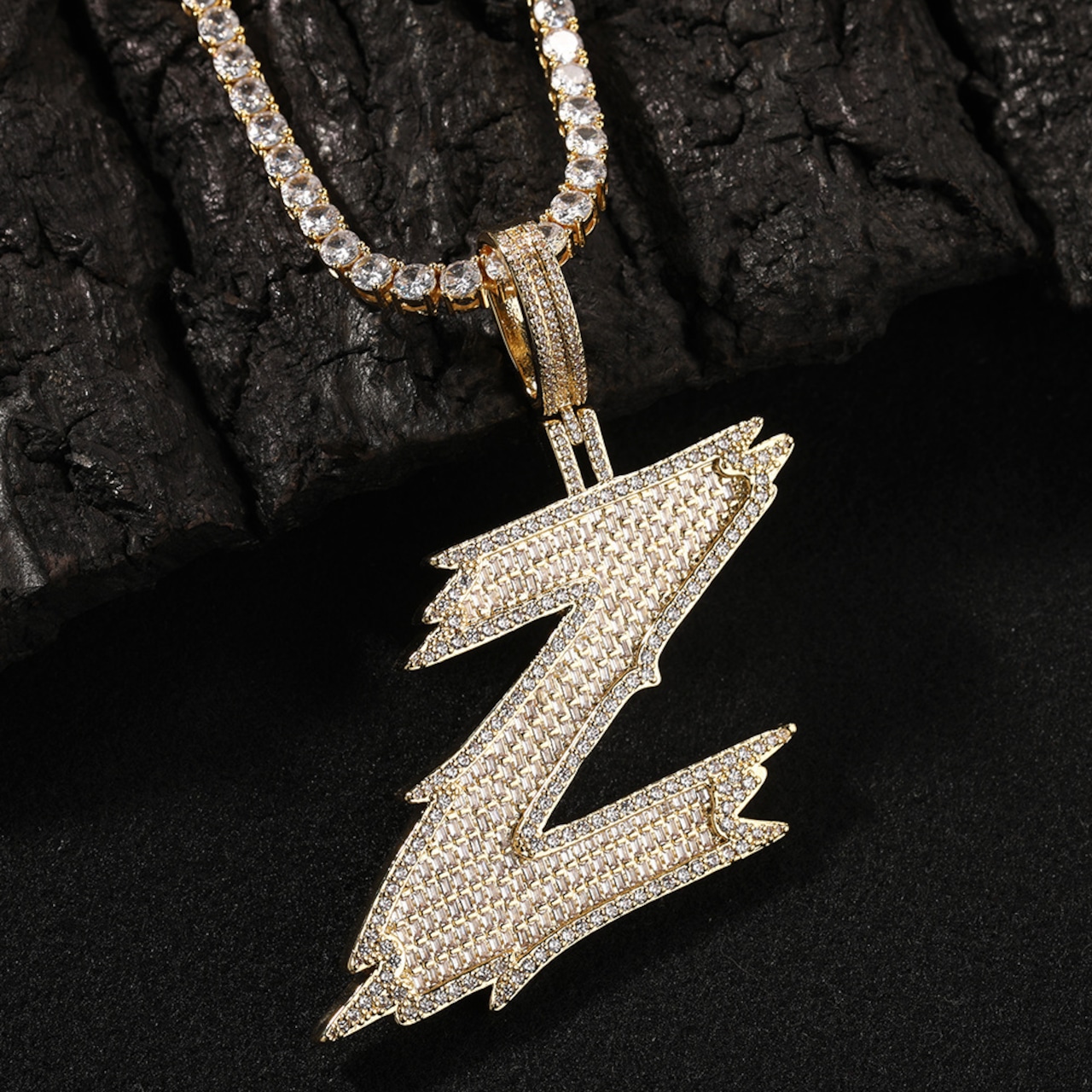 2色 A~Zアルファベット ペンダントネックレス W249