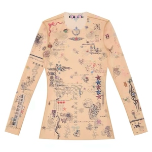 [CFIERCE] Manuscript Tattoo Shirt Top