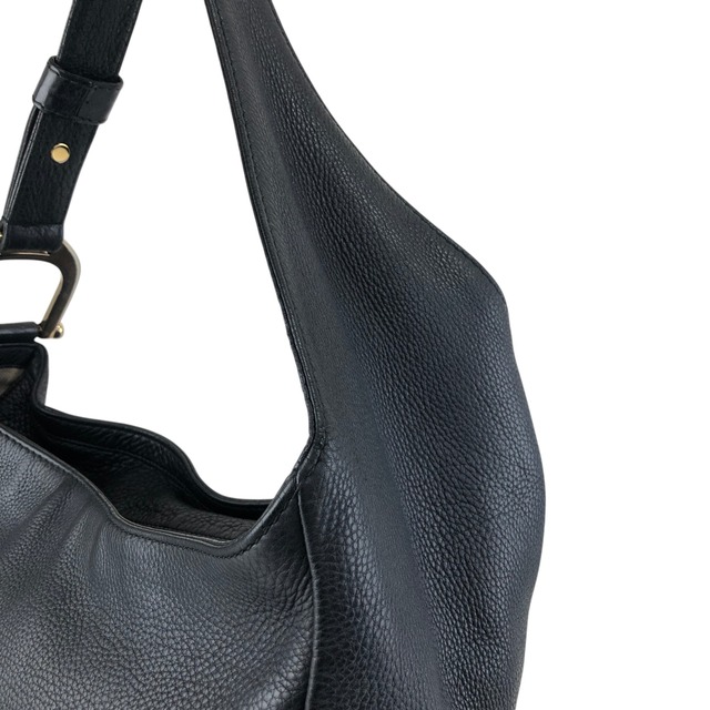GUCCI グッチ ショルダーバッグ ブラック ロゴ レザー セミショルダーバッグ vintage ヴィンテージ オールド 4wyrtg