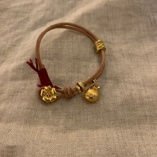 Somedayifレトロ金色のひょうたんブレスレット 2s