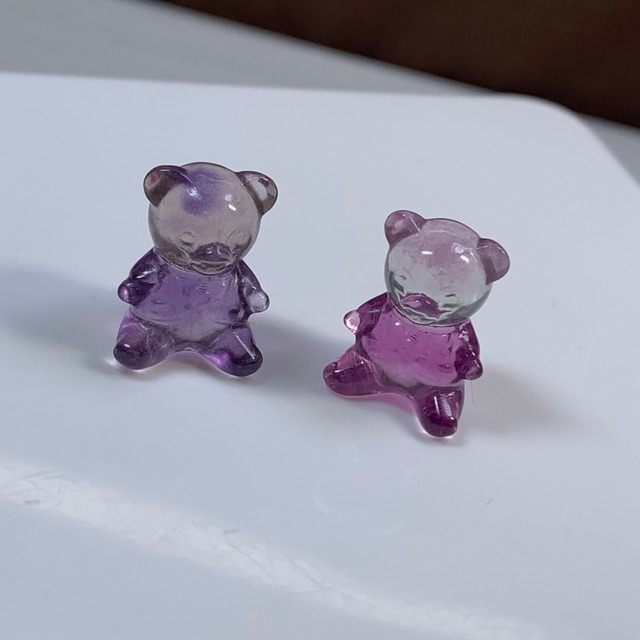 8.可愛い仲良しくまちゃんペア・フローライトくま