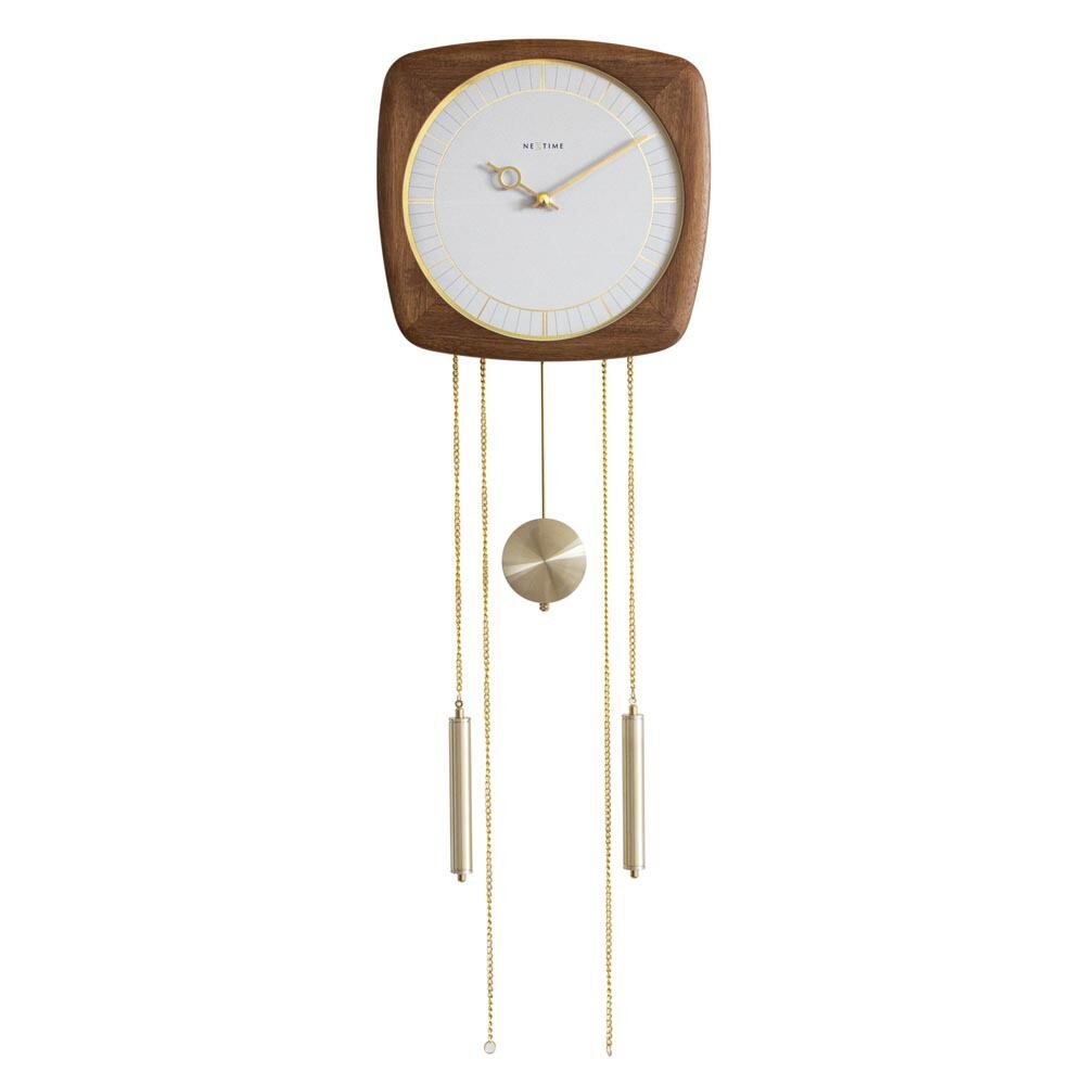 壁時計 掛時計 振り子時計 NEXTIME ネクスタイム ウォールクロック wgt-driven / NXT-J048 ウッド ゆっくり振り子 Past Present Series