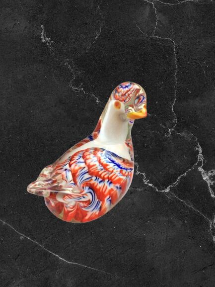 1960年代 ヴィンテージ ミルフィオリガラス 鳥のペーパーウェイト