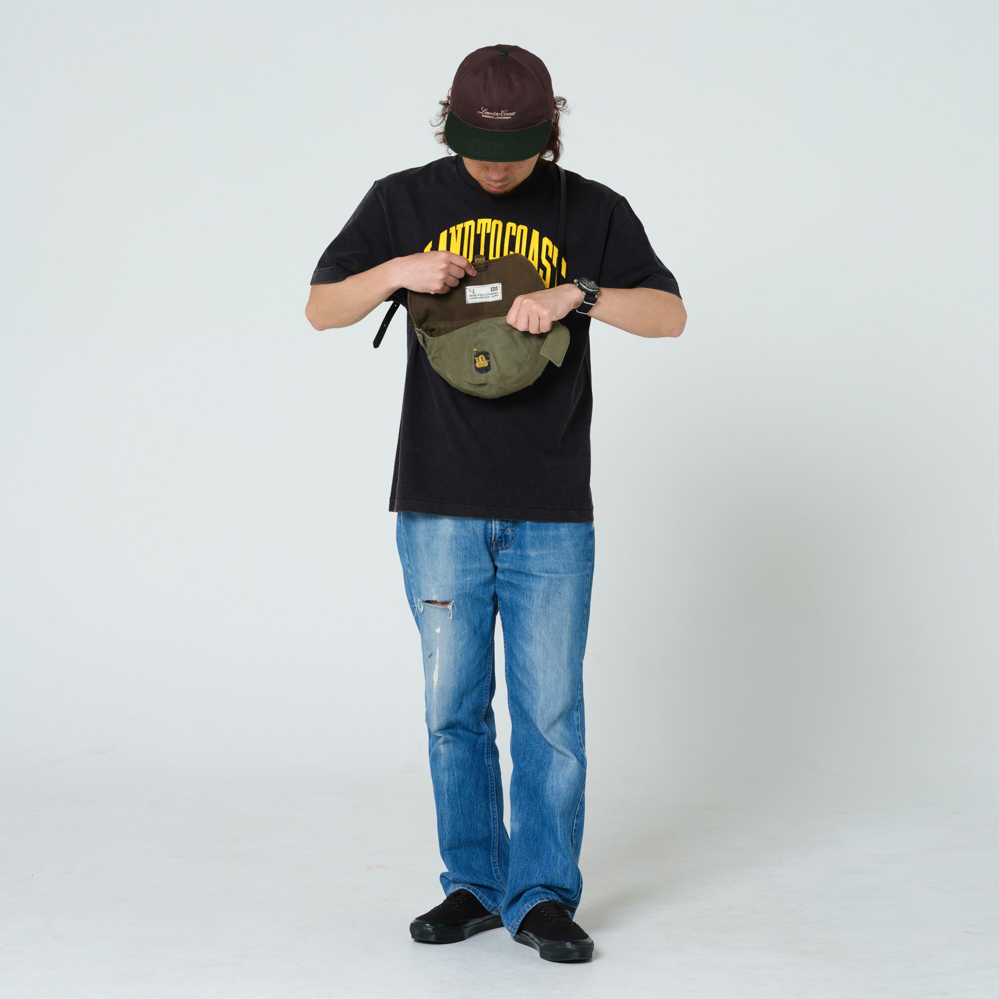 Ratsnuts Leather】U.S NAVY N-1 DECK HELMET CUSTOM BAG（OLIVE） | DARGO