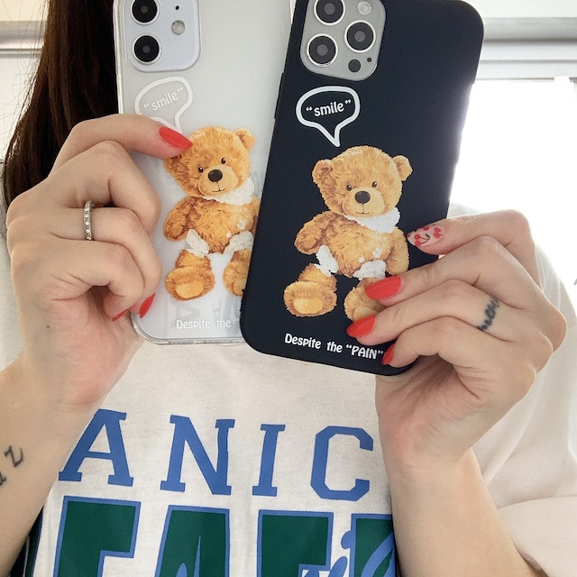 iphone14pro ケース 韓国 クマ テディベア アニマル クリア デザイン iPhoneケース 携帯ケース 携帯カバー スマホケース case 傷防止 汚れ防止 メンズ レディース お揃い ペア