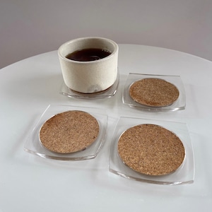 60s mcm acrylic×cork coaster