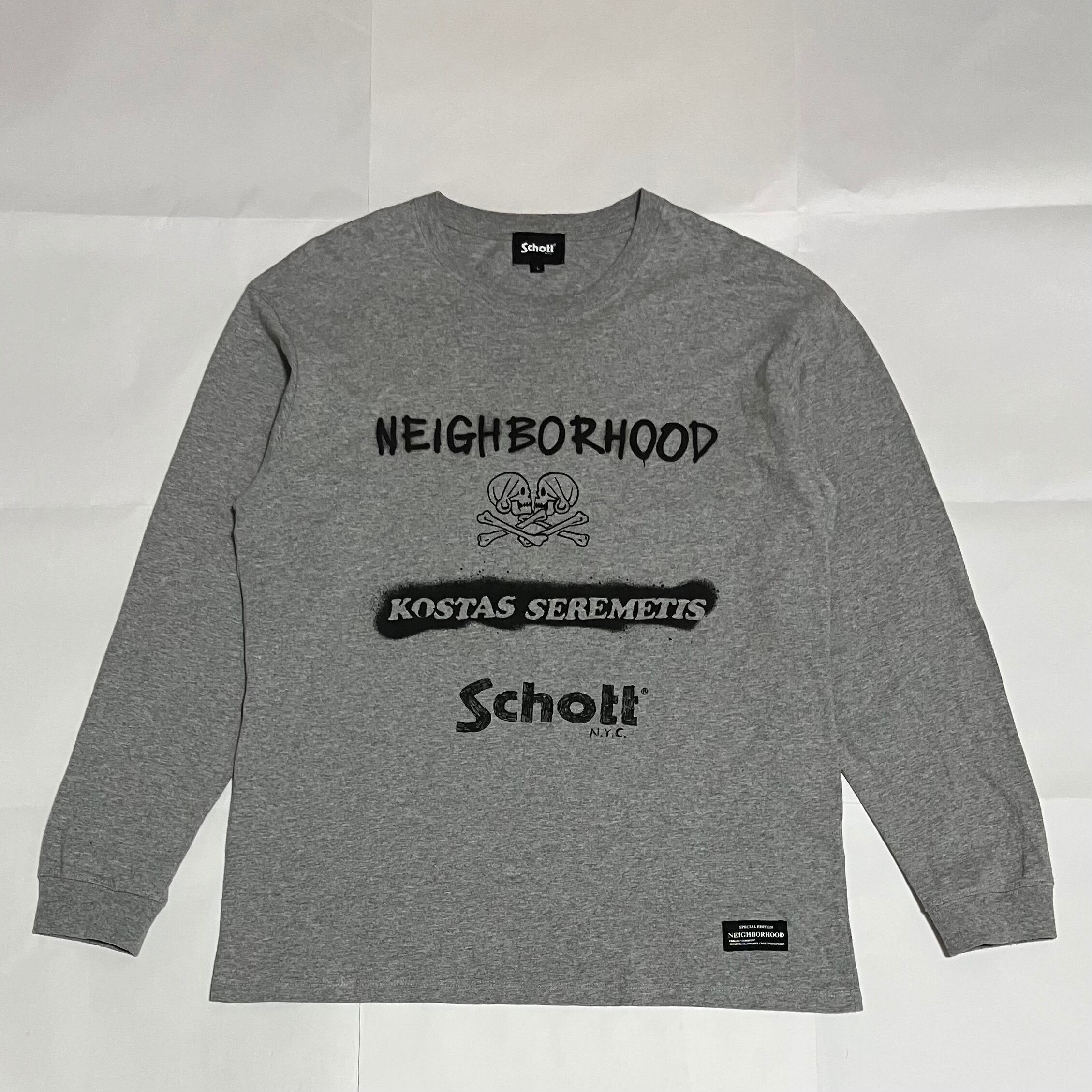 希少NEIGHBORHOOD×Schott×KOSTAS SEREMETIS⁄LS T-SHIRT コラボロンT 希少NEIGHBORHOOD×Schott×KOSTAS SEREMETIS⁄LS T-SHIRT コラボロンT