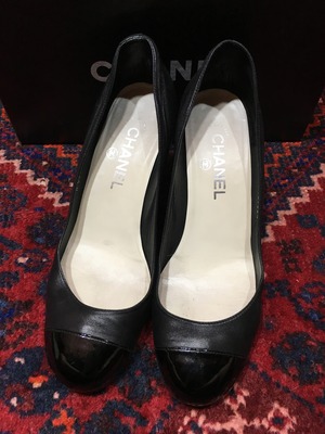 2000000015682 箱付CHANEL COCO MARC LEATHER WEDGESOLE SHOES MADE IN ITALY/ココマークレザーウェッジソールシューズ