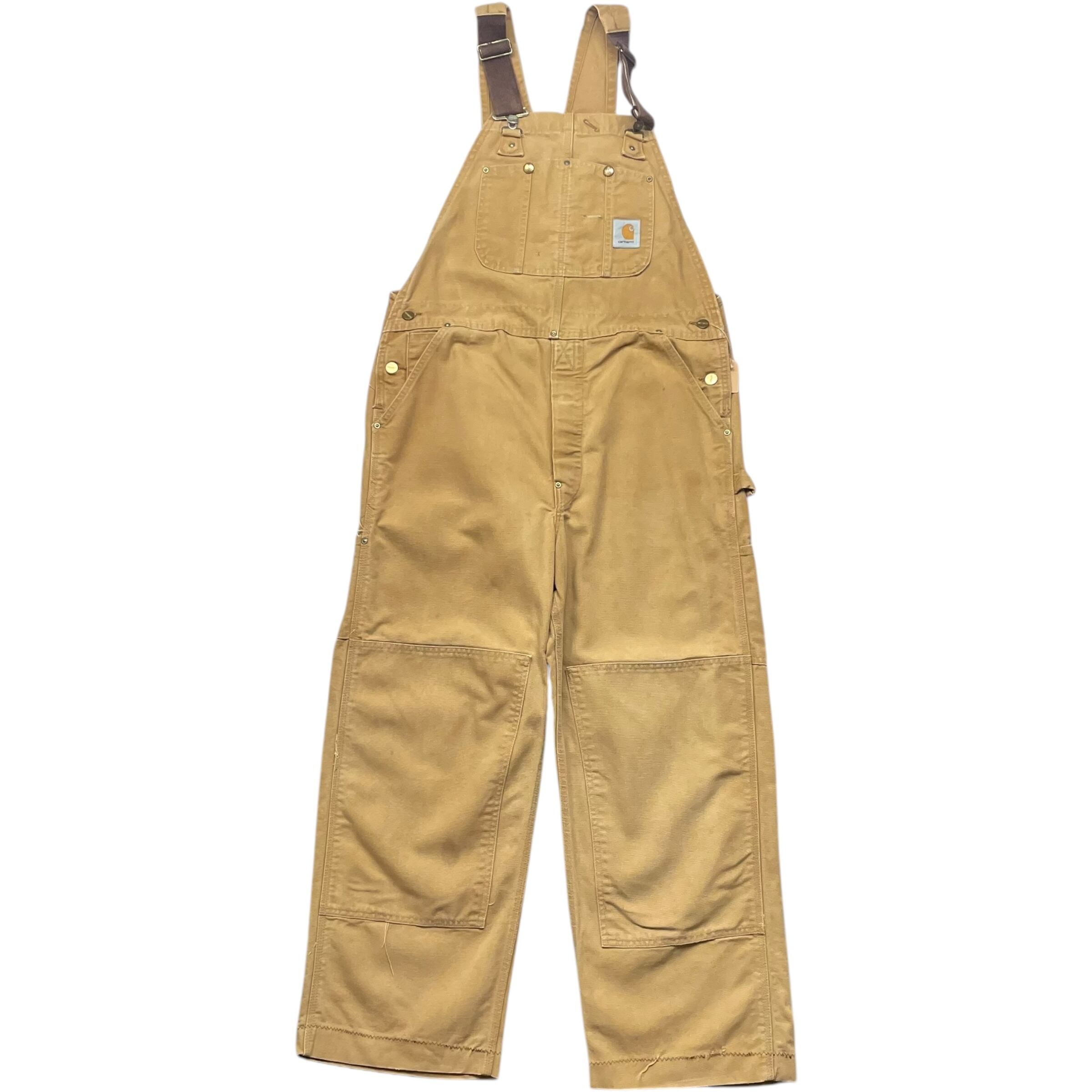 《実寸W39 L27》Carhartt カーハート オーバーオール ダブルニー ベージュ no.7004