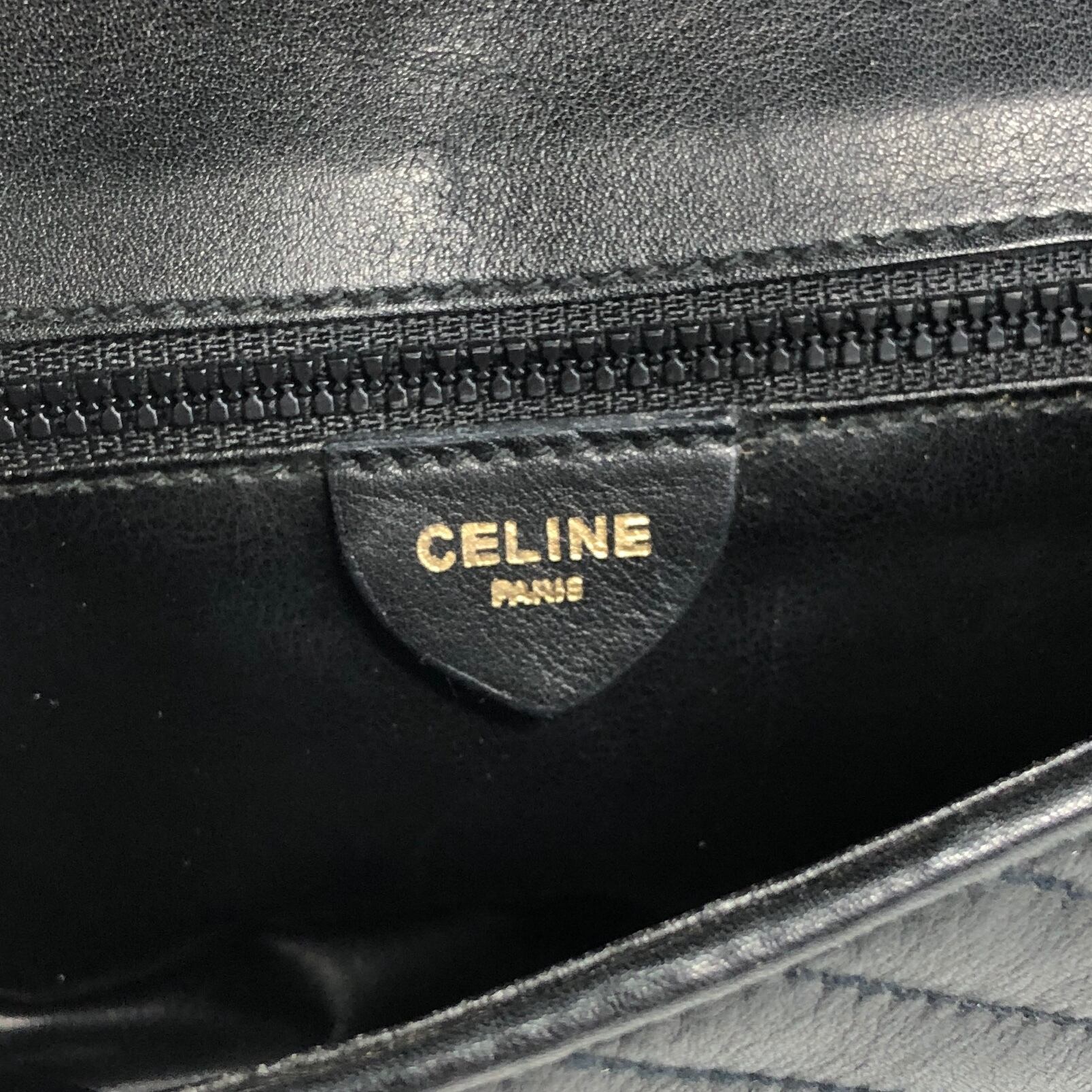 CELINE セリーヌ ショルダーバッグ ブラック トリオンフ レザー CELINE セリーヌ ショルダーバッグ ブラック トリオンフ レザー