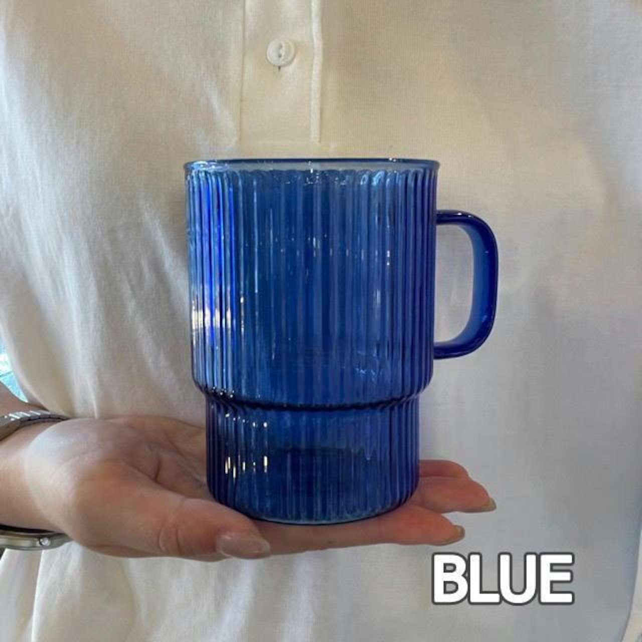 STACKING GLASS MUG 4color / スタッキングガラスマグ 全4色 マグカップ クリアカラー 透明感 カラフル シンプル かわいい おしゃれ ギフト プレゼント