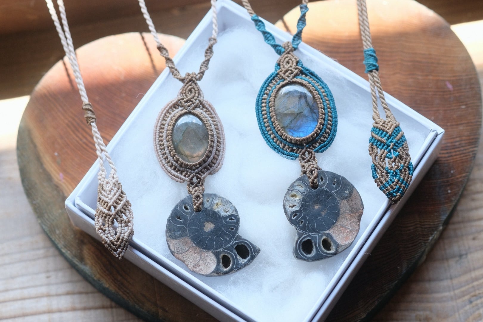 *永遠の絆*ラブラドライト&ブラックアンモナイト✨送料無料✨レターパックプラスにてお届け