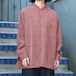 EU VINTAGE CHECK PATTERNED BAND COLLAR DESIGN SHIRT/ヨーロッパ古着チェック柄バンドカラーデザインシャツ