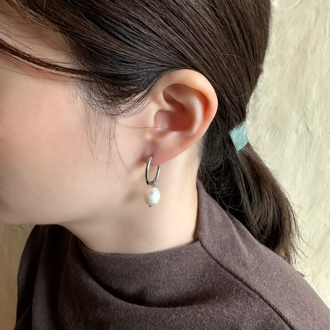 ［サージカルステンレス］19mm LEAVE PEARL PIERCE