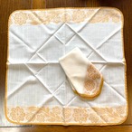 テーブルナプキン　リネン　ヴィンテージクロス　カーキ　テーブルマット 　未使用品 12clcu21-2