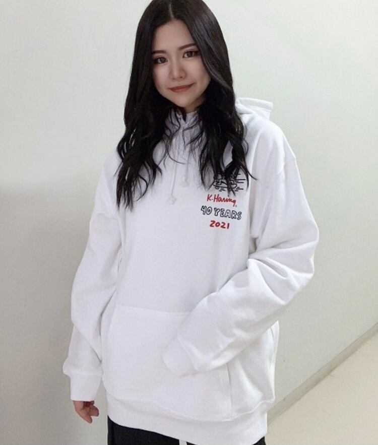 THRASHER × Keith Haring ₍スラッシャー × キースへリング) SS21 コラボ パーカー ホワイト KH-TH2107