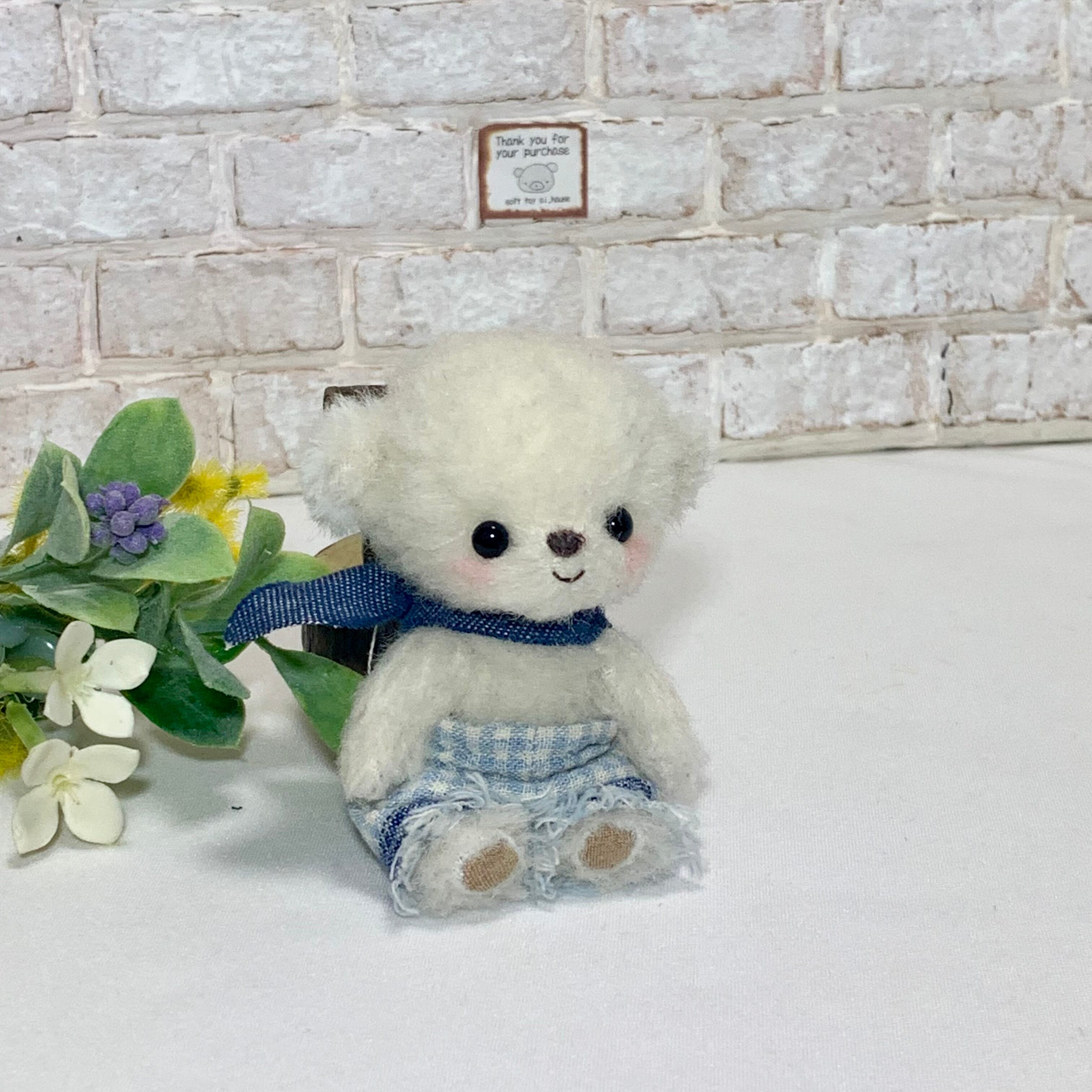 白くま テディベア 可愛い熊 小さな熊 ズボン履いてるくまちゃん | softtoy