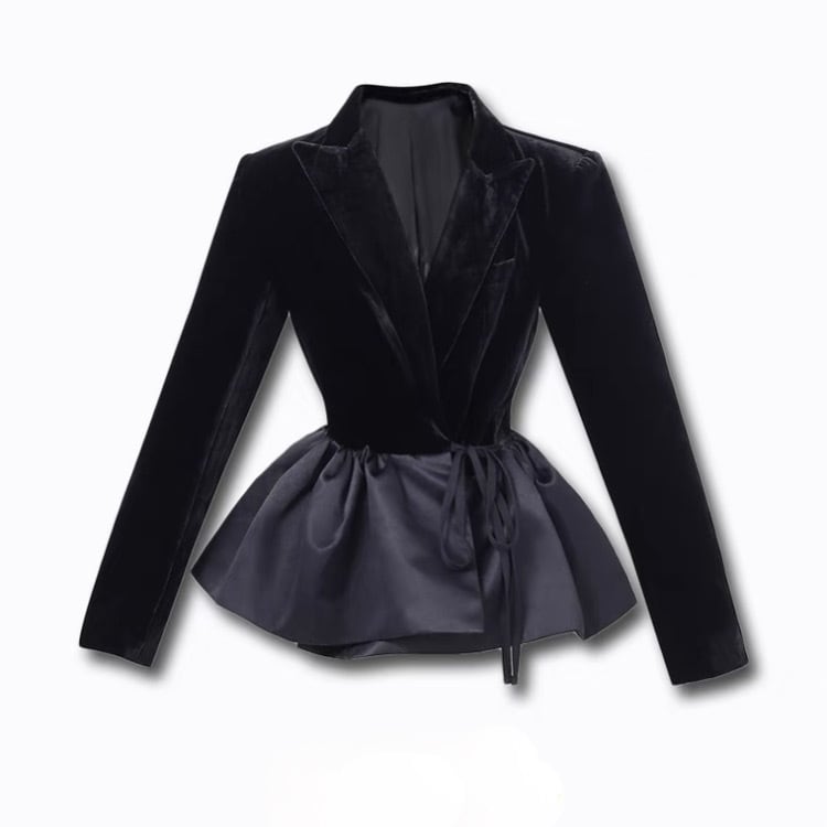 ブラックベルベットステッチジャケット291523