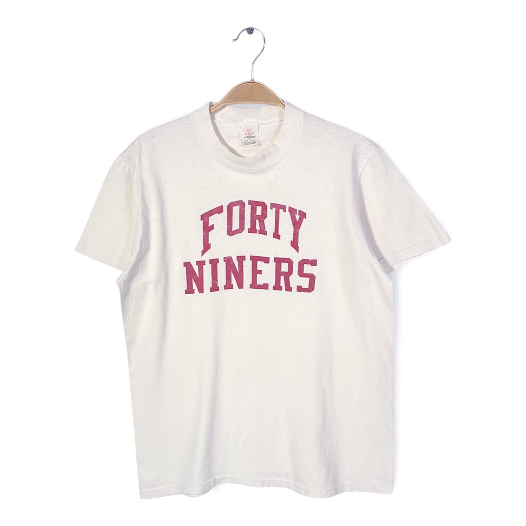 80s NFL サンフランシスコフォーティーナイナーズ USA製 ヴィンテージ Tシャツ アメフト 49ERS シングルステッチ ホワイト サイズM 古着 BZ0508