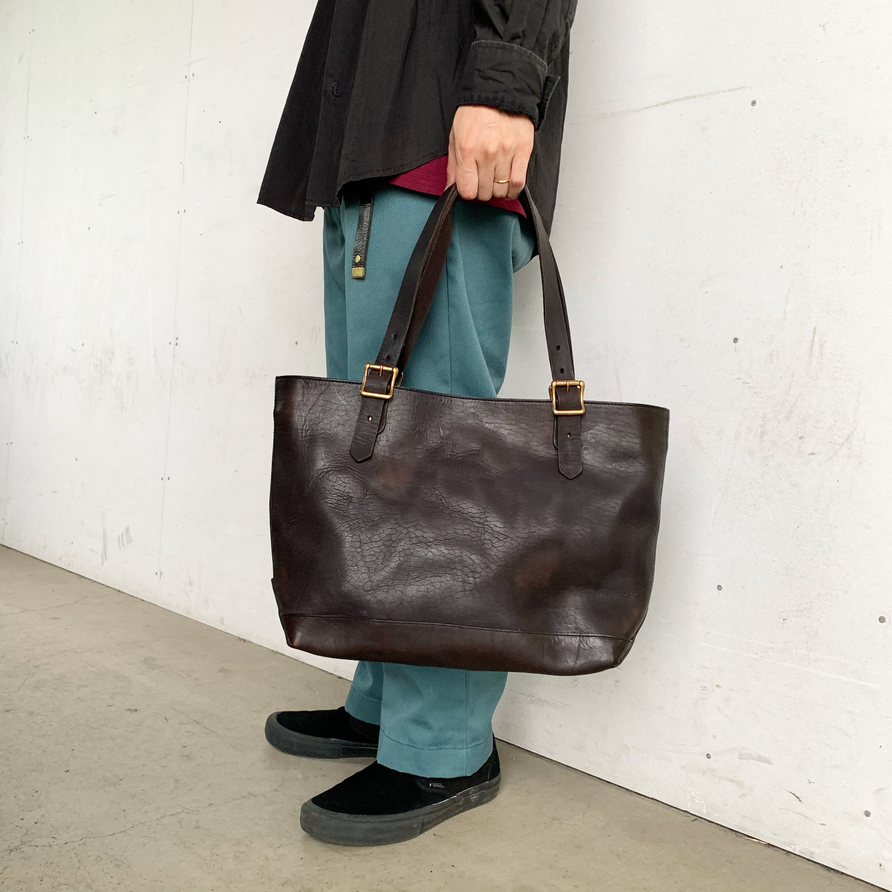 VASCO / LEATHER TRAVEL TOTE BAG - MEDIUM