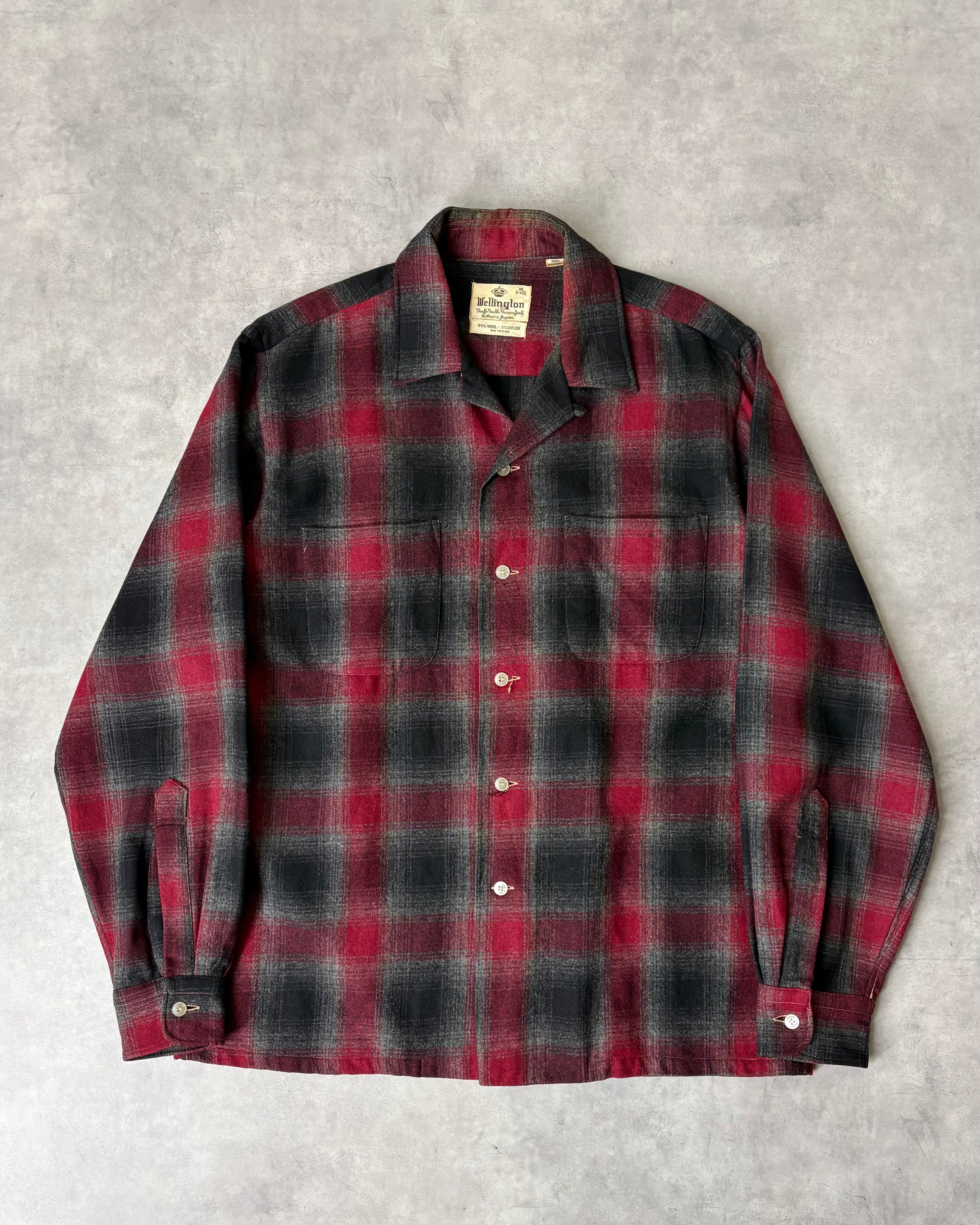 トップス 40s rayon gabardine shirts ヴィンテージ オープンカラー レーヨン ギャバジン シャツ【1940's