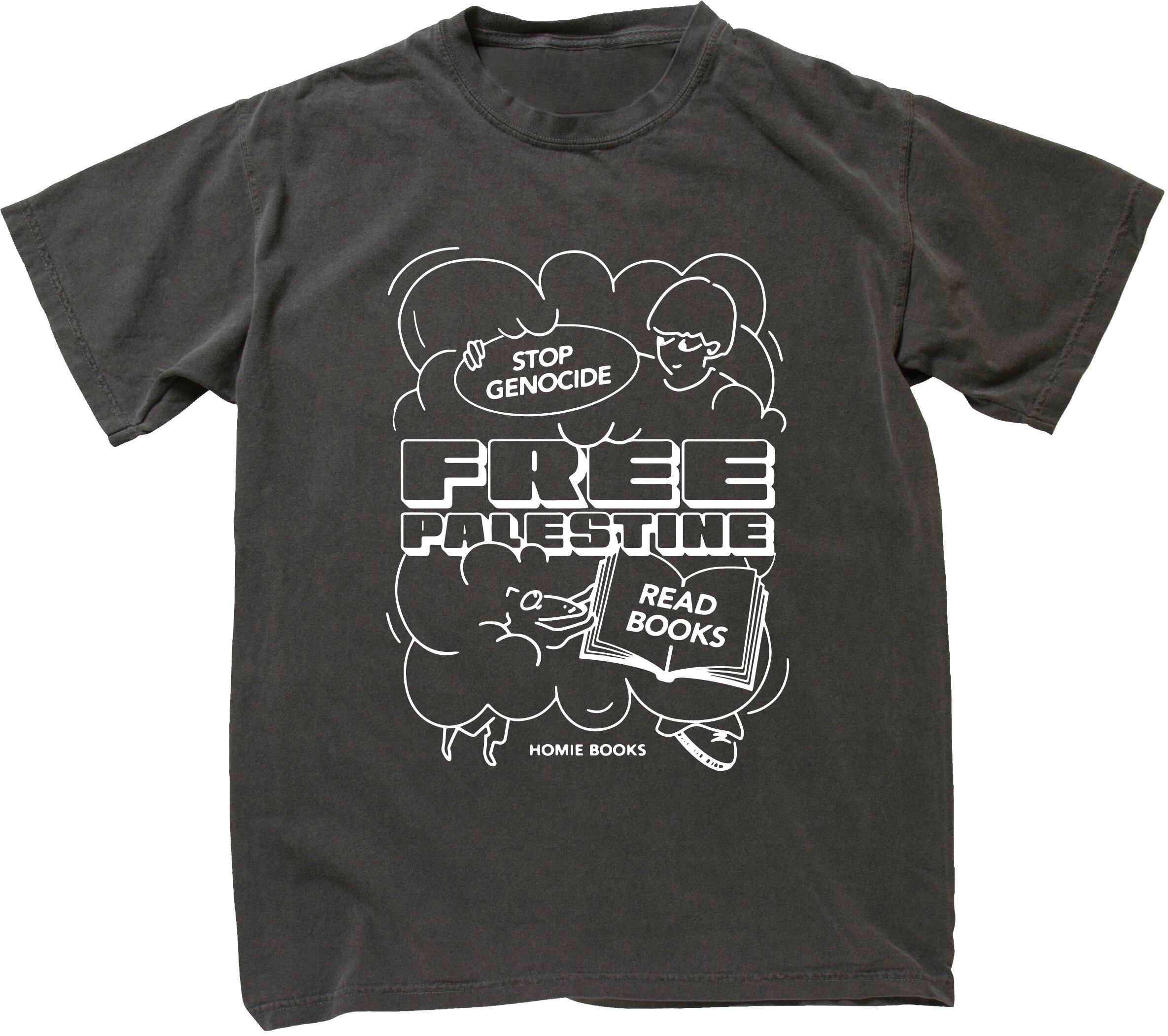 FREE PALESTINE Tee #2 pepper/white