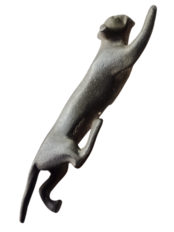 フランス 黙想する動物たちとブロンズのカトラリーレスト 猫さん アンティーク