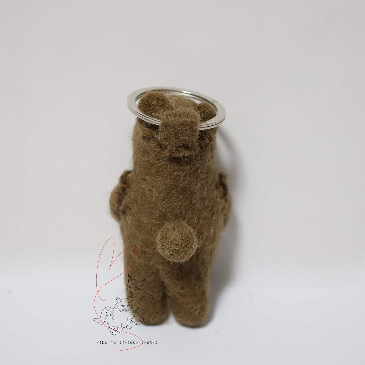 動物フエルト キーリング レッサーパンダ/黒猫/くま