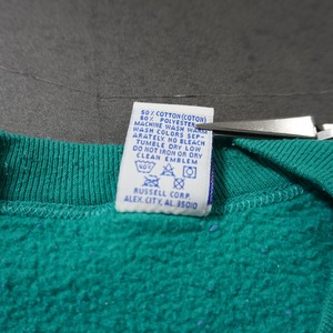 90s Russell Athletic sweatshirt solid green XL 古着