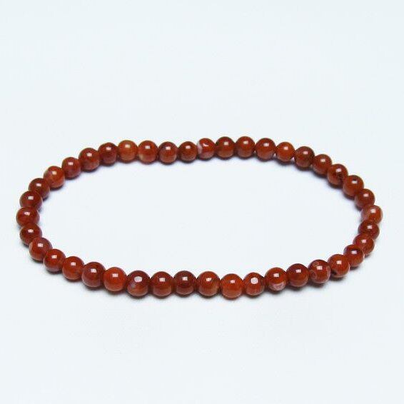 ナンホーンアゲート ブレスレット 5mm 南紅瑪瑙 ブレス 一点物 メール便可 [M便 1/10] 111-42196