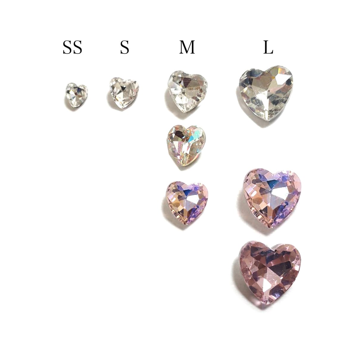 カラー】Vカットハート型ガラスストーン（SS,S,M,L) | Nail Shop Nail
