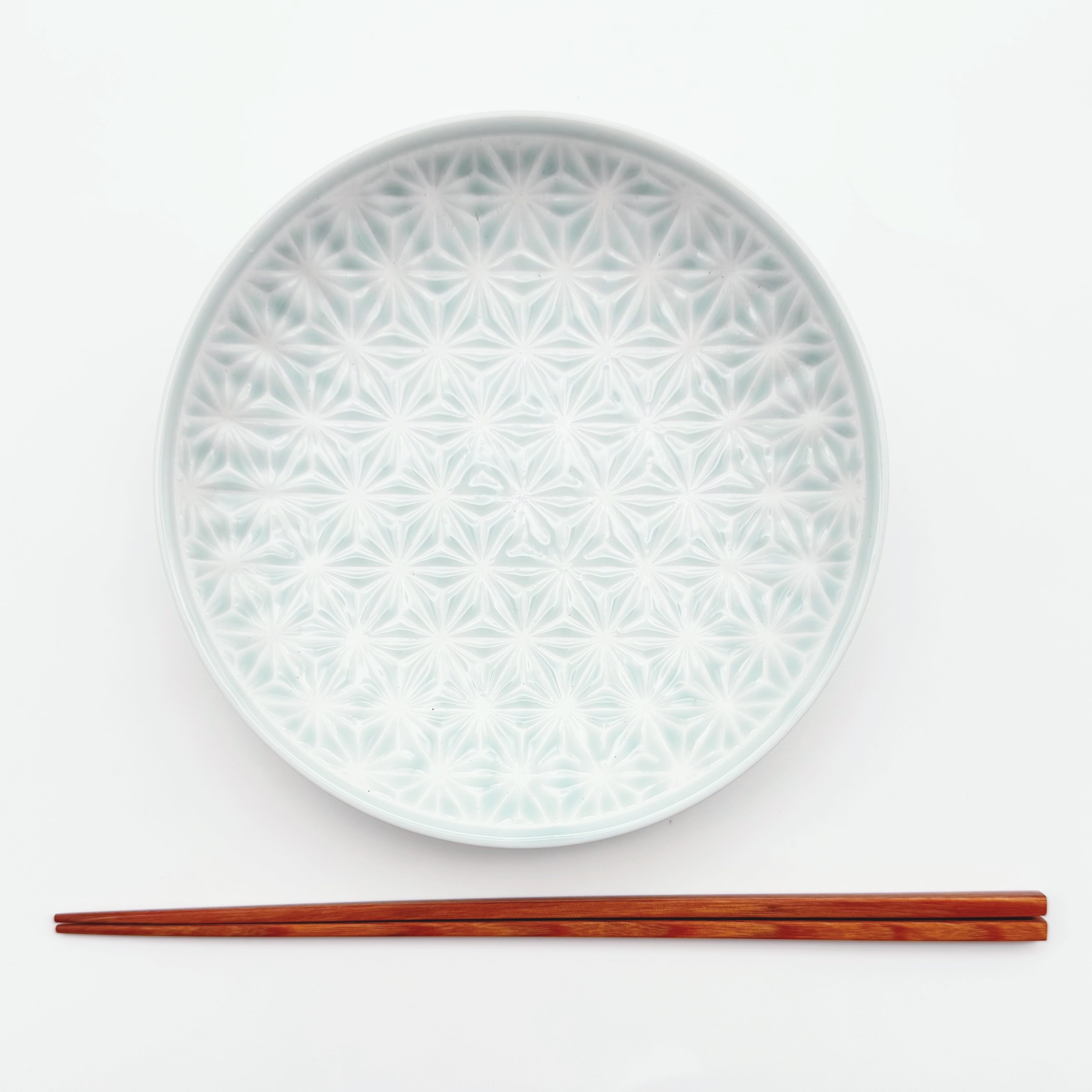 SALE】麻の葉 ブルー プレートM (限定価格) | 24to3［西富陶磁器