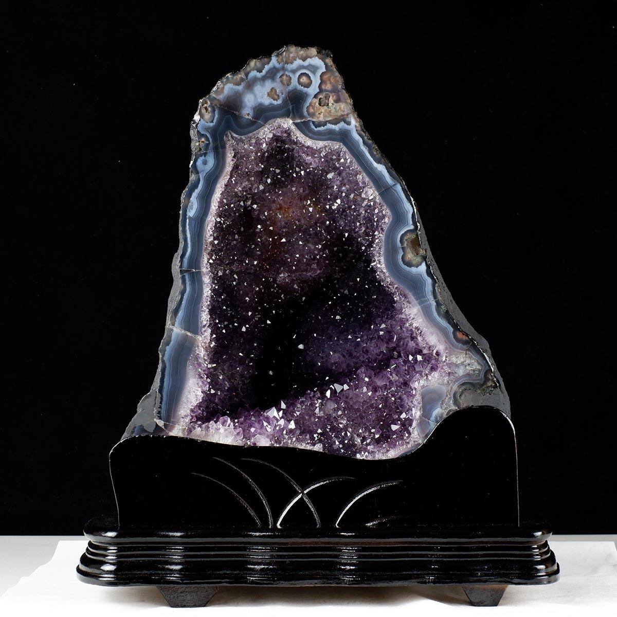 12.8Kg アメジストドーム ブラジル産 アメジスト ドーム 原石 置物 台座付属 一点物 174-2217