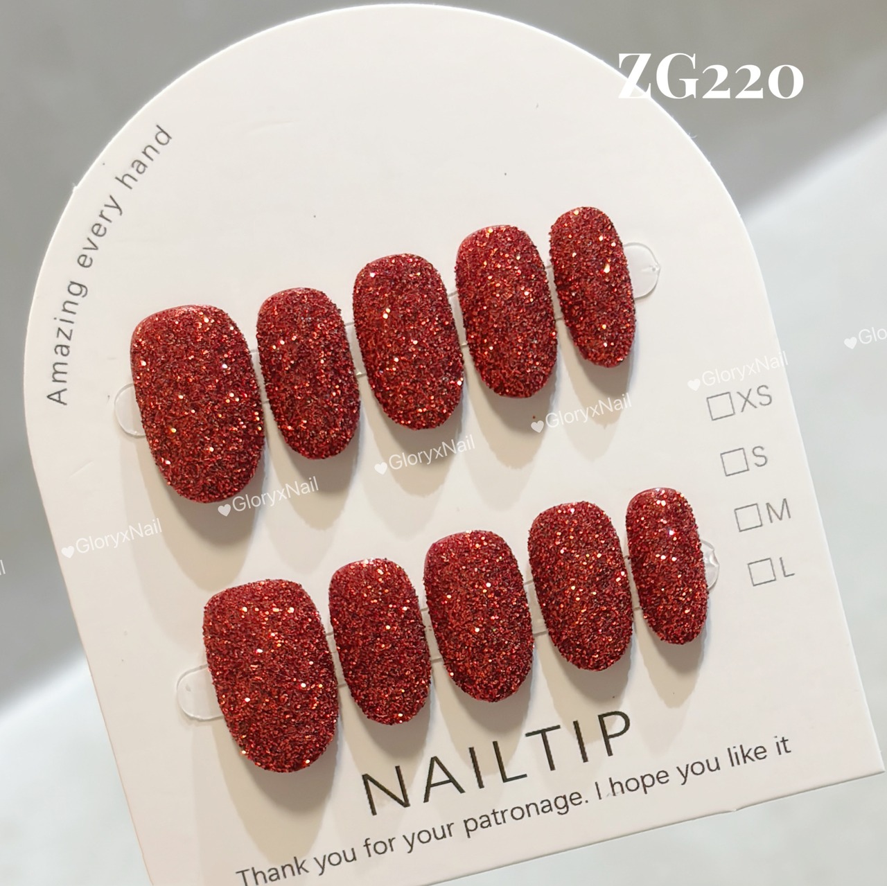 ZG220 ネイルチップ サイズXS/S/M/L 写真はショートオーバル 形変更可能ベリーショート/ショート/ショートオーバル/ミディアムスクエア