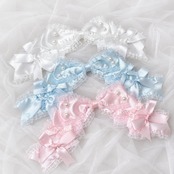 ♡【全6色】ドーリープリンセス パール&ドットサテンリボン 2wayヘアクリップカチューシャ black×white ♡