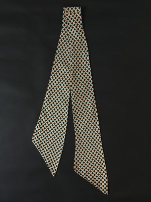 Argyle Orange Blue Vintage Tie Scarf 