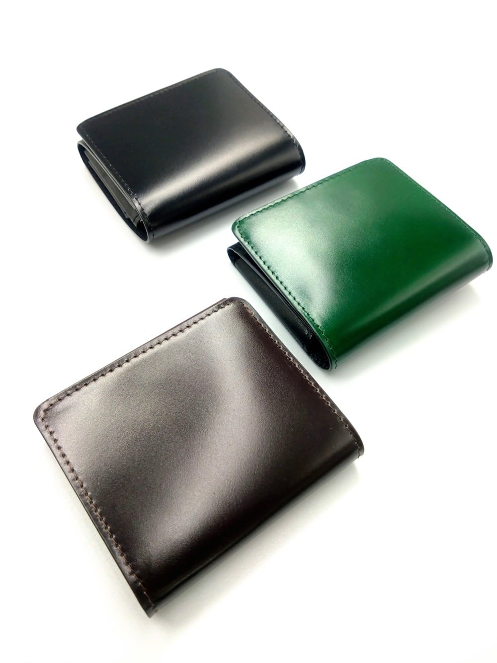 コンパクト財布 レーデルオガワ グリーン コードバン 二つ折り 日本製 ミニ財布 Minitto（コードバン）/ ミニ財布 / 馬革 お札折らない 使いやすい