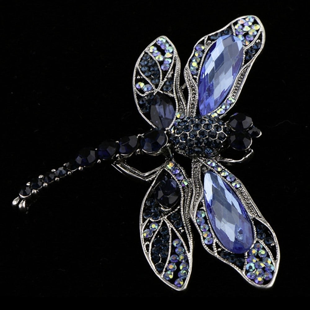 【在庫限り】 ブローチ トンボ ブルー ドラゴンフライ Dragon Fly アクセサリー ジュエリー ジュエル jewel ジルコニア レゲエ  クラブCLUB メンズ 男女兼用 HIPHOP ヒップホップ系 ストリート系 B系 ギラギラ 飾り物 誕生日 キラキラ