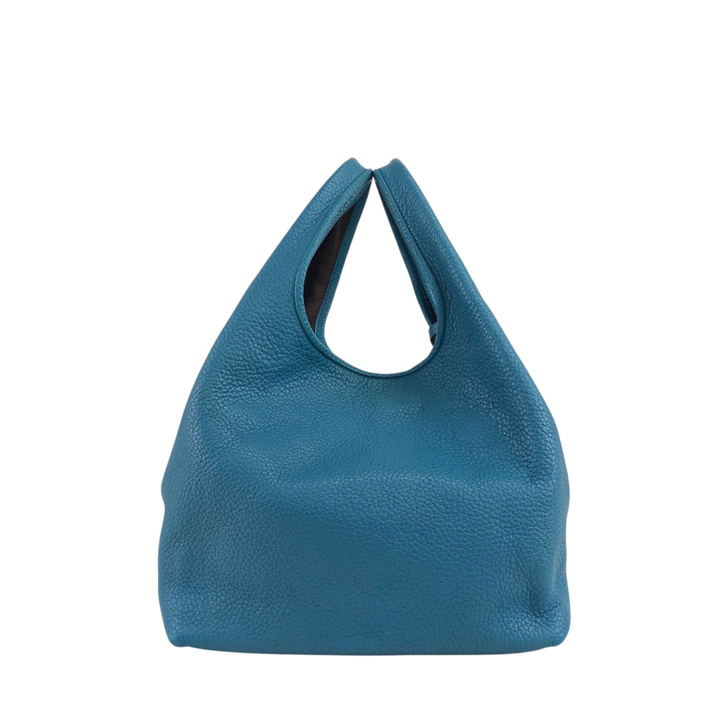 LOEWE ロエベ カリエPM ハンドバッグ ブルー カデナモチーフ レザー