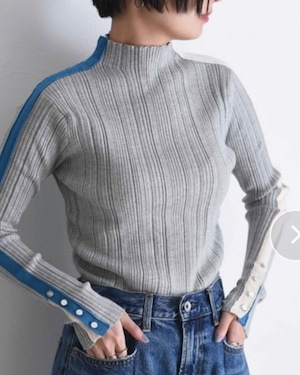 エイミーロウ　eimeelaw　Eimee Law　配色ラインランダムリブニット