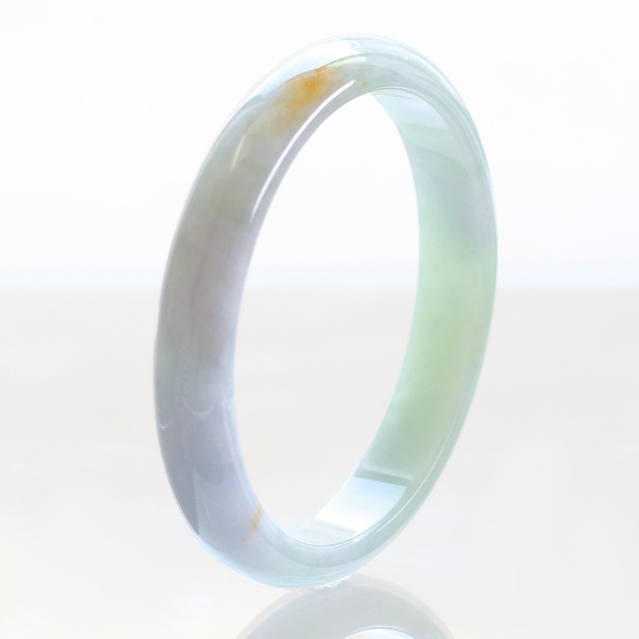 【内径 約60mm】おしゃれすぎるバングル！A貨翡翠 jd_bg1226