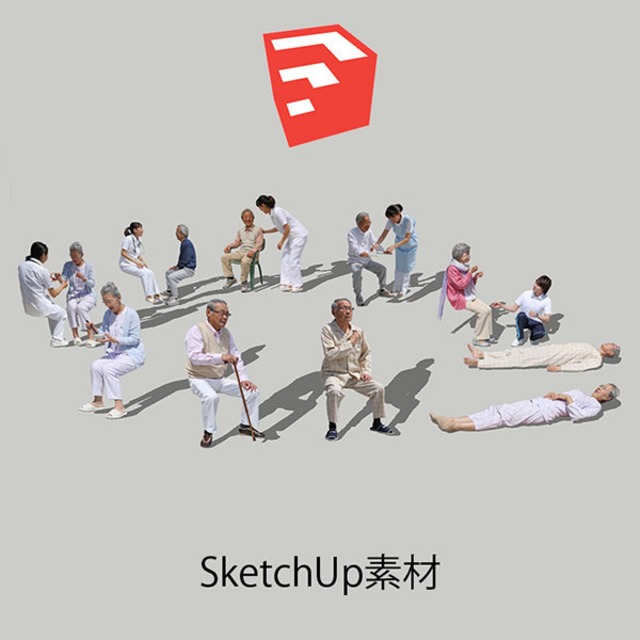 医療人物SketchUp素材10個 4p_set050 - メイン画像