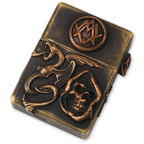 【ACE METAL WORKS　エースメタルワークス　ZIPPO　ジッポライター】ワンオフグリムエース&アンティークドラゴンブラスジッポライター【送料無料】