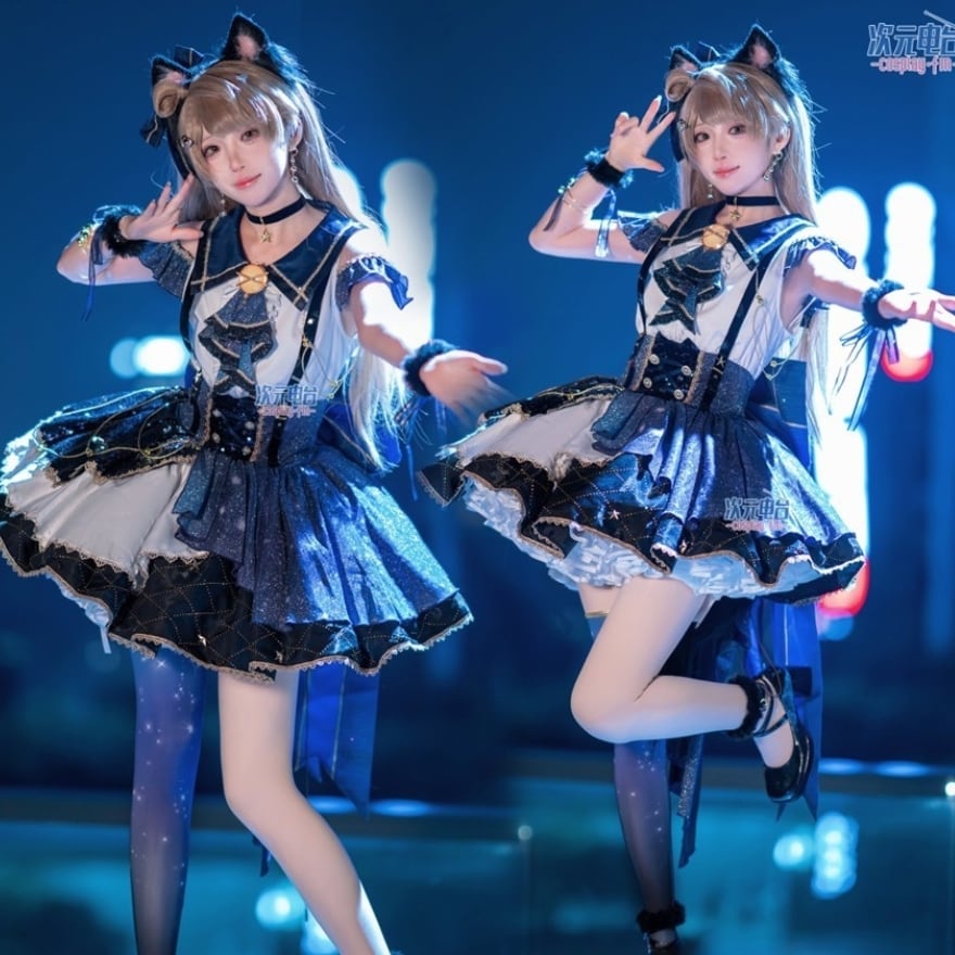 アイドル衣装｜猫耳と星チャームが輝くナイトスターコスチューム